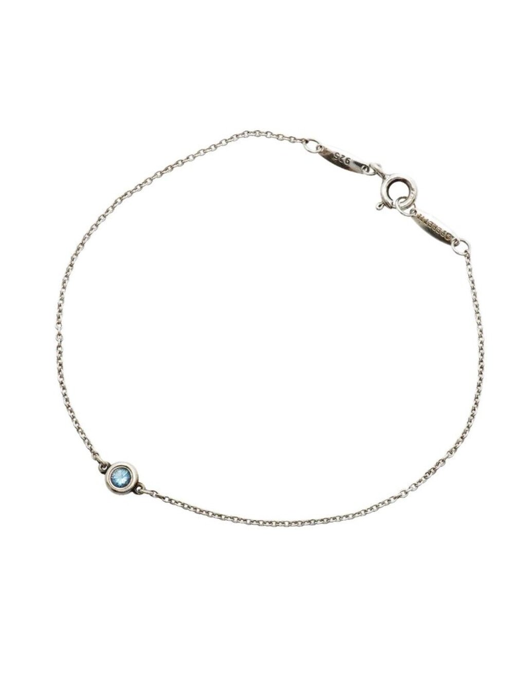Tiffany & Co Bracelet by the Yard 925 Sterling Silver Aquamarine Blue